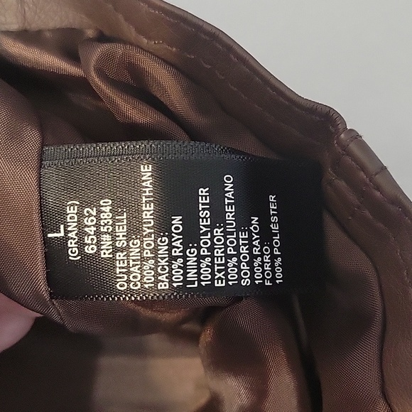 Ambiance Women's Brown Faux Leather Jacket Size Large - Picture 7 of 10